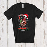 MacnyStore - Personalized Custom Name Merry Christmas; Amusing Santa Plaid Rock Hand ASL Sign Language T-Shirt