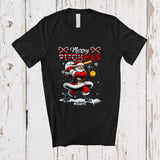 MacnyStore - Personalized Custom Name Merry Pitchmas; Joyful Christmas Santa Playing Softball; Pitcher Player T-Shirt