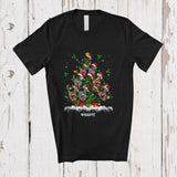 MacnyStore - Personalized Custom Name Santa Plaid Rock Sign Hand X-mas Tree; Joyful Lights ASL Sign Language T-Shirt