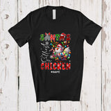 MacnyStore - Personalized Custom Name Santa's Silliest Chicken; Lovely Christmas Lights Plaid Farming Farmer T-Shirt