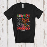 MacnyStore - Personalized Custom Name Santa's Silliest Dachshund; Lovely Christmas Lights Plaid Animal Lover T-Shirt