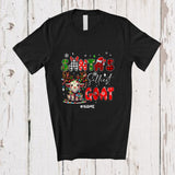 MacnyStore - Personalized Custom Name Santa's Silliest Goat; Lovely Christmas Lights Plaid Farming Farmer T-Shirt