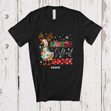 MacnyStore - Personalized Custom Name Santa's Silliest Goose; Lovely Christmas Lights Plaid Farming Farmer T-Shirt