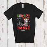 MacnyStore - Personalized Custom Name Santa's Silliest Horse; Lovely Christmas Lights Plaid Farming Farmer T-Shirt