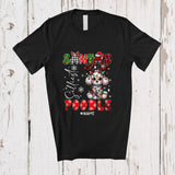 MacnyStore - Personalized Custom Name Santa's Silliest Poodle; Lovely Christmas Lights Plaid Poodle Owner Lover T-Shirt