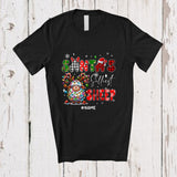 MacnyStore - Personalized Custom Name Santa's Silliest Sheep; Lovely Christmas Lights Plaid Farming Farmer T-Shirt