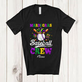 MacnyStore - Personalized Custom Name Mardi Gras Baseball Crew; Amusing Mardi Gras Mask; Sport Player Team T-Shirt