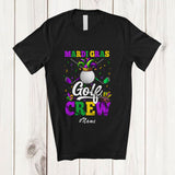 MacnyStore - Personalized Custom Name Mardi Gras Golf Crew; Amusing Mardi Gras Mask; Sport Player Team T-Shirt