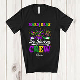 MacnyStore - Personalized Custom Name Mardi Gras Ice Hockey Crew; Amusing Mardi Gras Mask; Sport Player Team T-Shirt