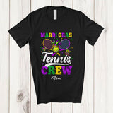 MacnyStore - Personalized Custom Name Mardi Gras Tennis Crew; Amusing Mardi Gras Mask; Sport Player Team T-Shirt