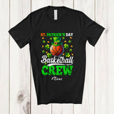 MacnyStore - Personalized Custom Name St. Patrick's Day Basketball Crew; Amusing Irish Shamrock; Sport Player T-Shirt
