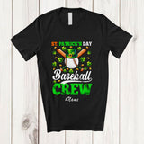 MacnyStore - Personalized Custom Name St. Patrick's Day Baseball Crew; Amusing Irish Shamrock; Sport Player T-Shirt