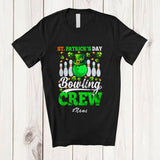 MacnyStore - Personalized Custom Name St. Patrick's Day Bowling Crew; Amusing Irish Shamrock; Sport Player T-Shirt