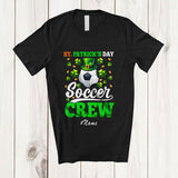 MacnyStore - Personalized Custom Name St. Patrick's Day Soccer Crew; Amusing Irish Shamrock; Sport Player T-Shirt