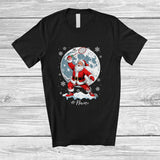 MacnyStore - Personalized Santa Playing Badminton; Amusing Christmas Moon Custom Name Sport Player T-Shirt