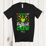 MacnyStore - Personalized Custom Name St. Patrick's Day Softball Crew; Amusing Irish Shamrock; Sport Player T-Shirt