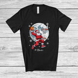 MacnyStore - Personalized Santa Playing Basketball; Amusing Christmas Moon Custom Name Sport Player T-Shirt