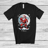 MacnyStore - Personalized Santa Playing Boxing; Amusing Christmas Moon Custom Name Sport Player T-Shirt