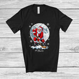 MacnyStore - Personalized Santa Playing Ice Hockey; Amusing Christmas Moon Custom Name Sport Player T-Shirt