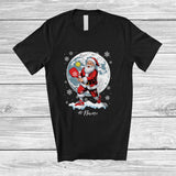 MacnyStore - Personalized Santa Playing Pickleballs; Amusing Christmas Moon Custom Name Sport Player T-Shirt