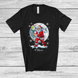MacnyStore - Personalized Santa Playing Tennis; Amusing Christmas Moon Custom Name Sport Player T-Shirt
