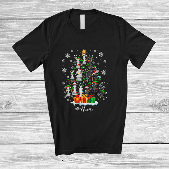 MacnyStore - Personalized Custom Name Chess Christmas Tree Lights; Awesome X-mas Sport Player Team T-Shirt