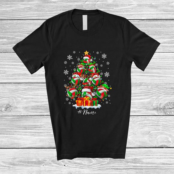 MacnyStore - Personalized Custom Name Volleyball Christmas Tree Lights; Awesome X-mas Sport Player Team T-Shirt