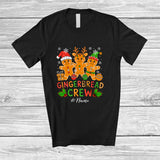MacnyStore - Personalized Custom Name Gingerbread Crew; Cheerful Christmas Santa Elf Cookies Baker Family T-Shirt