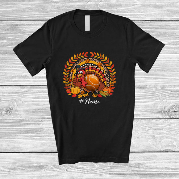 MacnyStore - Personalized Custom Name Bocce Ball Turkey; Amazing Thanksgiving Rainbow; Sport Player Team T-Shirt