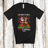 MacnyStore - Personalized Custom Name Nice To The Lunch Lady; Awesome Christmas Reindeer Santa Snow Family T-Shirt