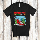 MacnyStore - Personalized Custom Name Christmas 2025 Like; Humorous X-mas Santa Down Side Lazy; Family T-Shirt