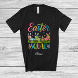 MacnyStore - Personalized Custom Name Easter Squad; Lovely Three Flowers Bearded Dragon Bunny Eggs Hunting T-Shirt