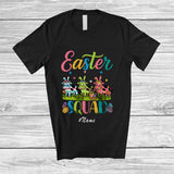 MacnyStore - Personalized Custom Name Easter Squad; Lovely Three Flowers Cow Bunny Eggs Hunting T-Shirt