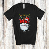 MacnyStore - Personalized Custom Name Mr; Adorable Christmas Santa Lover Snowing Around; Couple Family T-Shirt