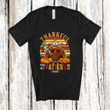 MacnyStore - Personalized Custom Name Retro Thankful For My Patients; Lovely Thanksgiving Turkey Nurse T-Shirt