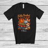 MacnyStore - Personalized Custom Name Fully Booked; Joyful Thanksgiving Pumpkin Coffee Books Librarian T-Shirt
