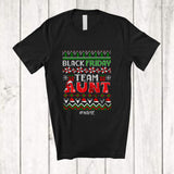 MacnyStore - Personalized Custom Name Black Friday Team Aunt; Joyful Christmas Sweater Shopping Family T-Shirt