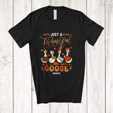 MacnyStore - Personalized Custom Name Just A Thankful Goose; Amazing Thanksgiving Goose Fall Farmer T-Shirt