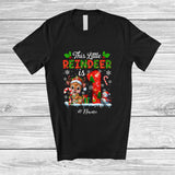 MacnyStore - Personalized Custom Name This Little Reindeer Is 1; Joyful 1st Birthday Christmas Family Group T-Shirt