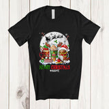 MacnyStore - Personalized Custom Name Merry Christmas; Amazing X-mas Moon Coffee With School Tools Teacher T-Shirt