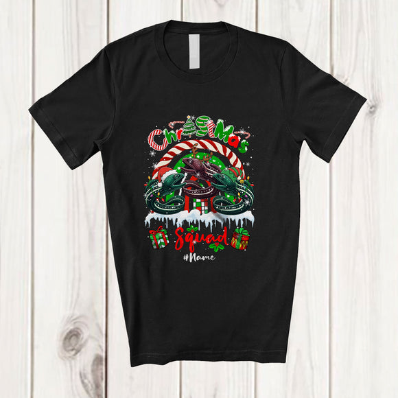 MacnyStore - Personalized Custom Name Christmas Squad; Joyful Three Eel Fish Collection Rainbow; Animal T-Shirt