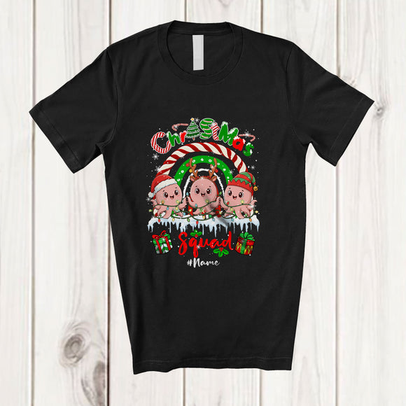 MacnyStore - Personalized Custom Name Christmas Squad; Joyful Three Octopus Collection Rainbow; Animal T-Shirt