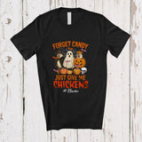 MacnyStore - Personalized Custom Name Forget Candy Give Me Chickens; Lovely Halloween Three Chickens Farmer T-Shirt
