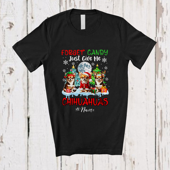 MacnyStore - Personalized Custom Name Forget Candy Give Me Chihuahuas; Lovely Christmas Family Group T-Shirt