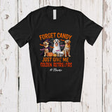 MacnyStore - Personalized Custom Name Forget Candy Give Me Golden Retrievers; Lovely Halloween Family Group T-Shirt