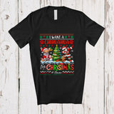 MacnyStore - Personalized Custom Name I Want A Chihuahua For Christmas; Cheerful Sweater Dabbing Santa T-Shirt