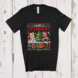 MacnyStore - Personalized Custom Name I Want A Corgi For Christmas; Cheerful Sweater Dabbing Santa T-Shirt