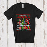 MacnyStore - Personalized Custom Name I Want A Donkey For Christmas; Cheerful Sweater Dabbing Santa T-Shirt