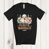 MacnyStore - Personalized Custom Name Fleece Navidad; Lovely Christmas Four Santa Reindeer Sheep Candy; Farmer T-Shirt