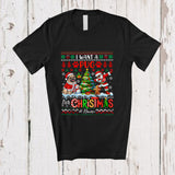 MacnyStore - Personalized Custom Name I Want A Pug For Christmas; Cheerful Sweater Dabbing Santa T-Shirt
